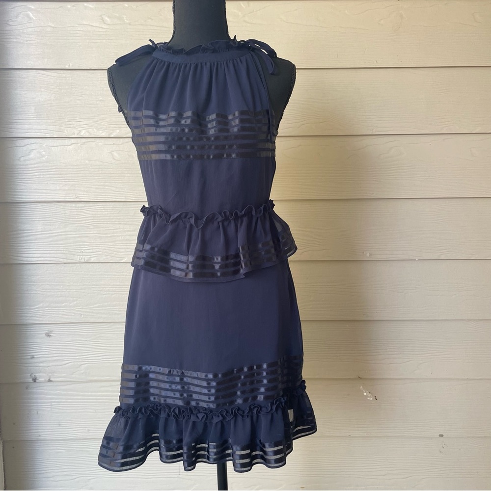 Gianni Bini Midnight Blue Layered Mini Dress